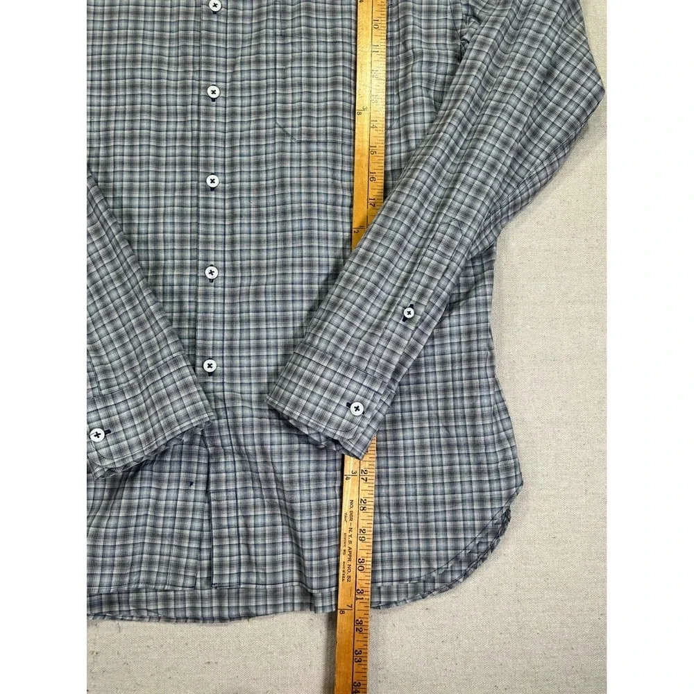 BILLY REID Men's XXL Button Plaid Dress‎ Shirt Long Sleeve MADE IN ITALY